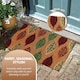 image 5 of Marco Paul Multicoloured Autumn Leaves Coir Doormat 75x45cm Seasonal Entrance Mat