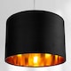 image 7 of Contemporary Black Cotton 12" Table/Pendant Lamp Shade with Shiny Golden Inner | Black | Black | 1