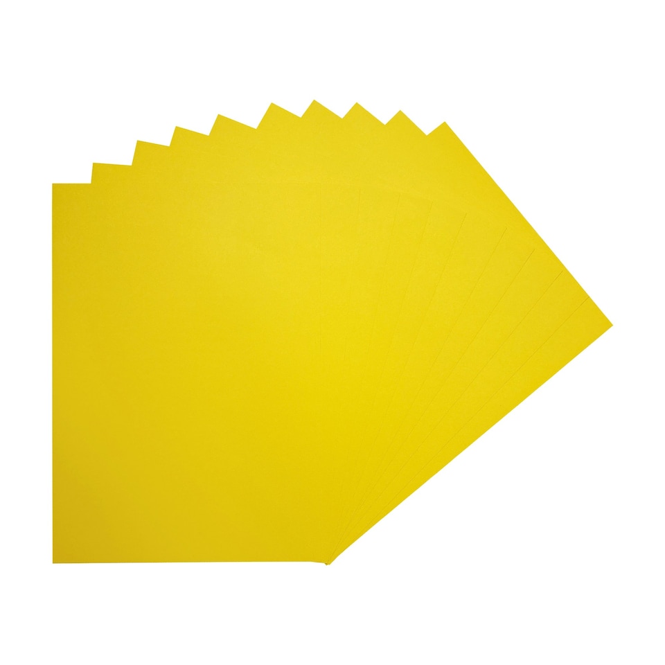image 1 of Pack of 50 A4 Coloured Card 160gsm Sheets | Yellow | Yellow | A4 | 1
