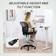 image 10 of HOMCOM Drafting Stool Chair with Adjustable Armrest for Standing Desk, Black Black