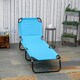 image 2 of Outsunny Reclining Lawn Chaise Lounge Folding Chair Adjustable Backrest, Blue