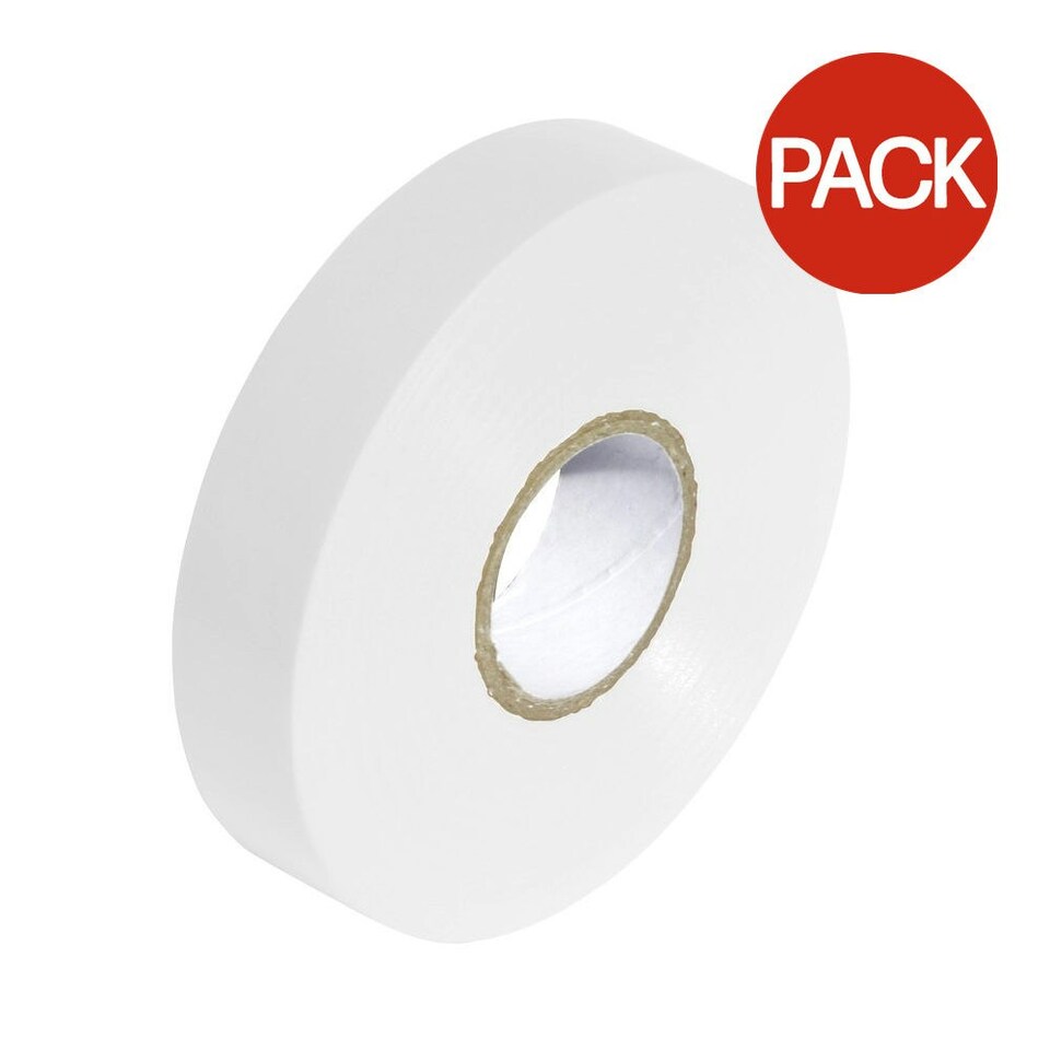 SupaLec PVC Insulation Tape (Pack Of 10) - White - 5m