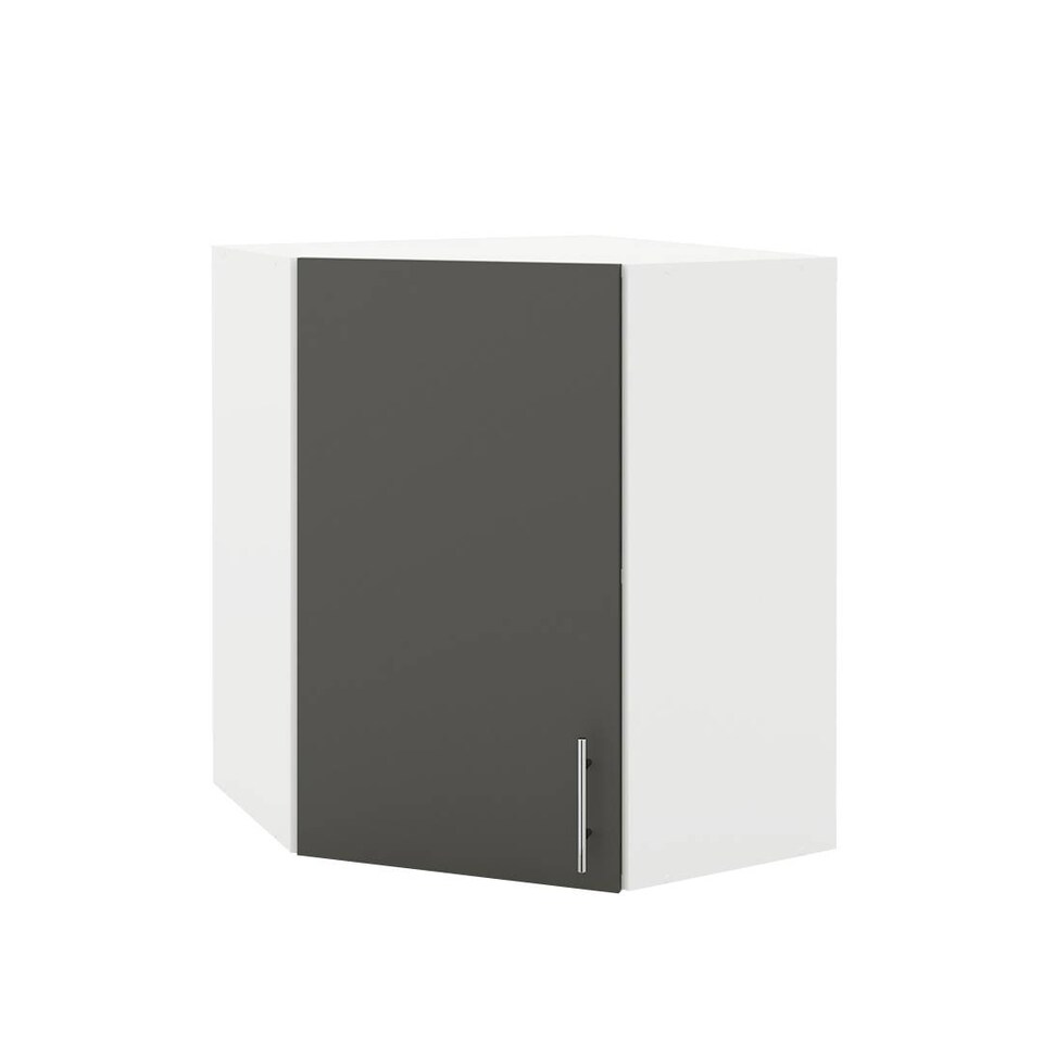 image 1 of Kitchen Wall Corner Unit 600mm Cabinet With Door and Shelf 60cm - Dark Grey Matt