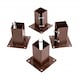 image 6 of 4x Heavy Duty Bolt Down Fence Post Shoe Grip Holder - 75 x 75mm | Brown | 4