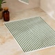 image 1 of Yard Hebden Striped Cotton Forest Bath Mat Green | 50 cm x 70 cm