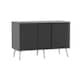 image 2 of URBNLIVING Grey Carcass 3 Door Sliding Storage Cabinet | Multi | Black Doors & White Legs | 1