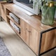 image 2 of TV Unit Media Stand Storage Cabinet Modern Oak Finish Cupboard and Shelf Storage | Brown
