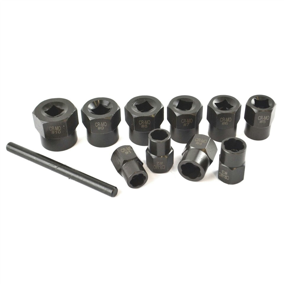 image 1 of 11pc 3/8" Twist Socket Nut Style Bolt Twist Socket Wheel Lock Nut Remover TE919