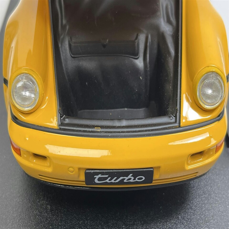 image 1 of 1989 Porsche 964 Turbo Yellow 1:18 Scale Welly 18026y