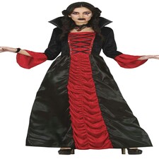 Fancy Dress Adult Vampiress Black Red - L