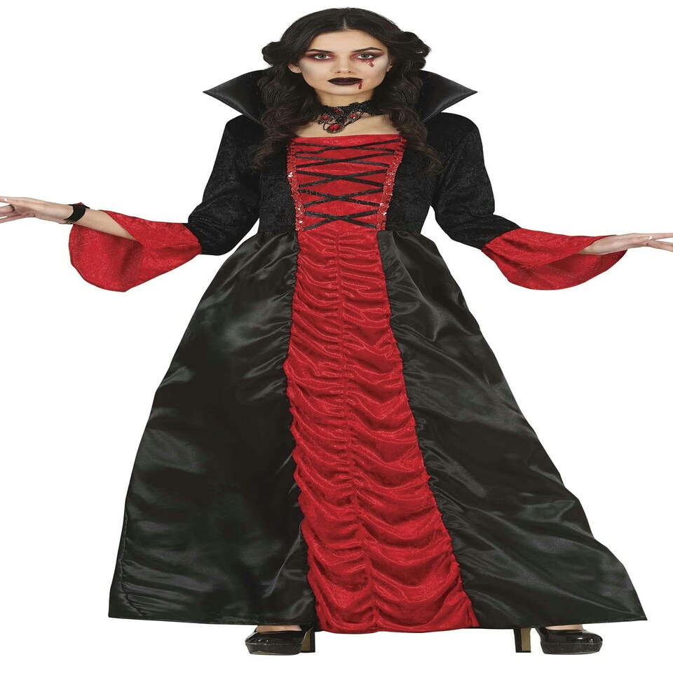 image 1 of Fancy Dress Adult Vampiress Black Red - L