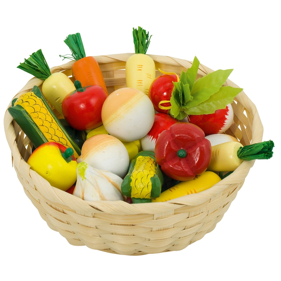 Goki Wooden 17 Piece Vegetables in a Basket