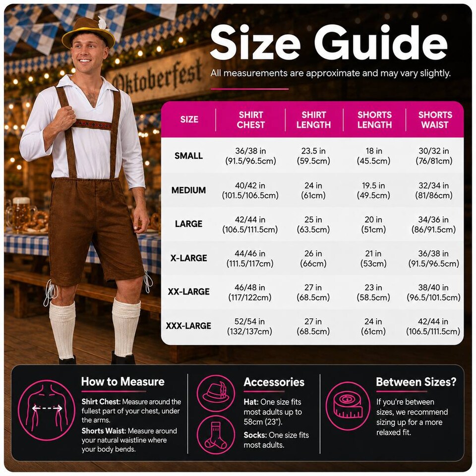 image 1 of Mens Brown Bavarian Oktoberfest Costume Set with Hat and Socks