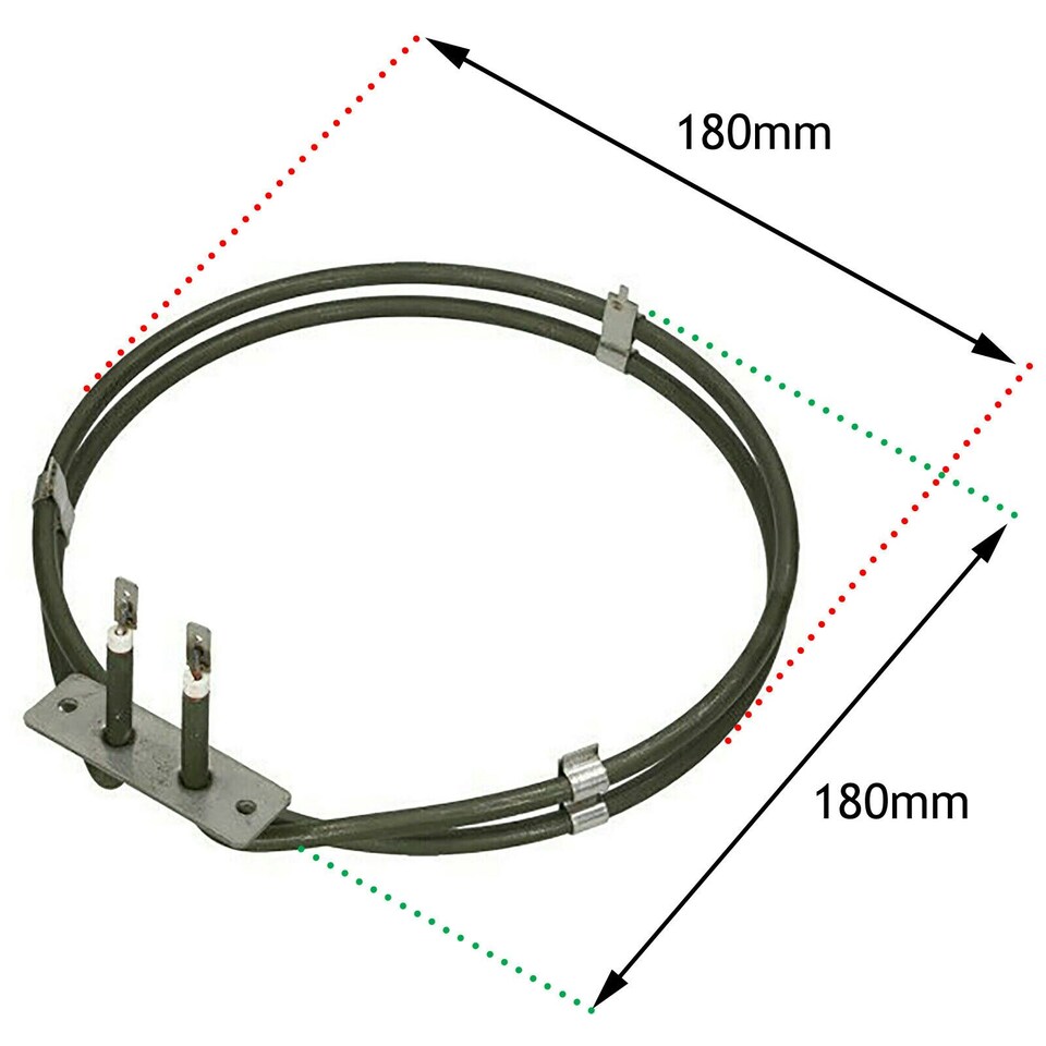 image 1 of SPARES2GO 2 Turn Heater Element compatible with Electrolux Fan Oven Cooker (1900w, 230V)