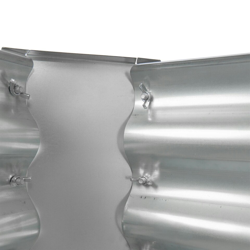 image 1 of Harbour Housewares Square Galvanised Steel Raised Garden Bed - 60cm x 60cm - Silver | Silver | Silver