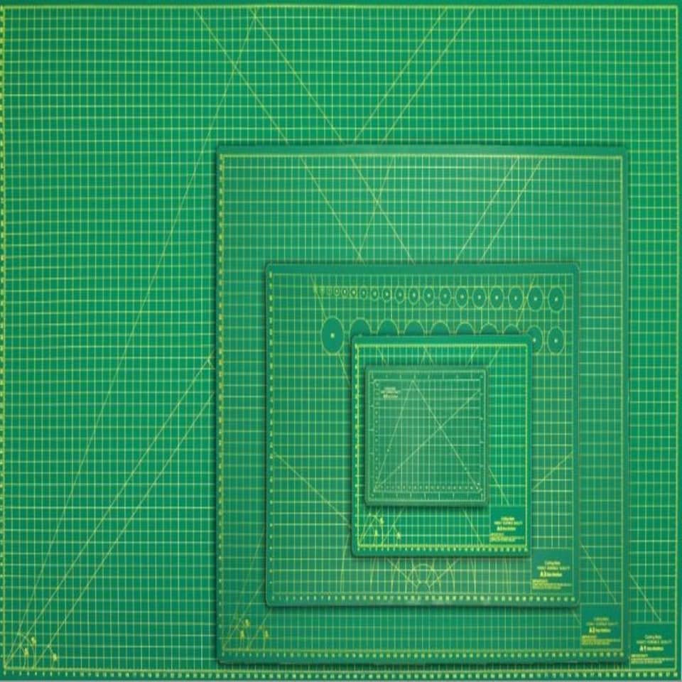 image 1 of A3 Cutting Rotary Mat Self Healing Non Slip Craft Printed Grid Green