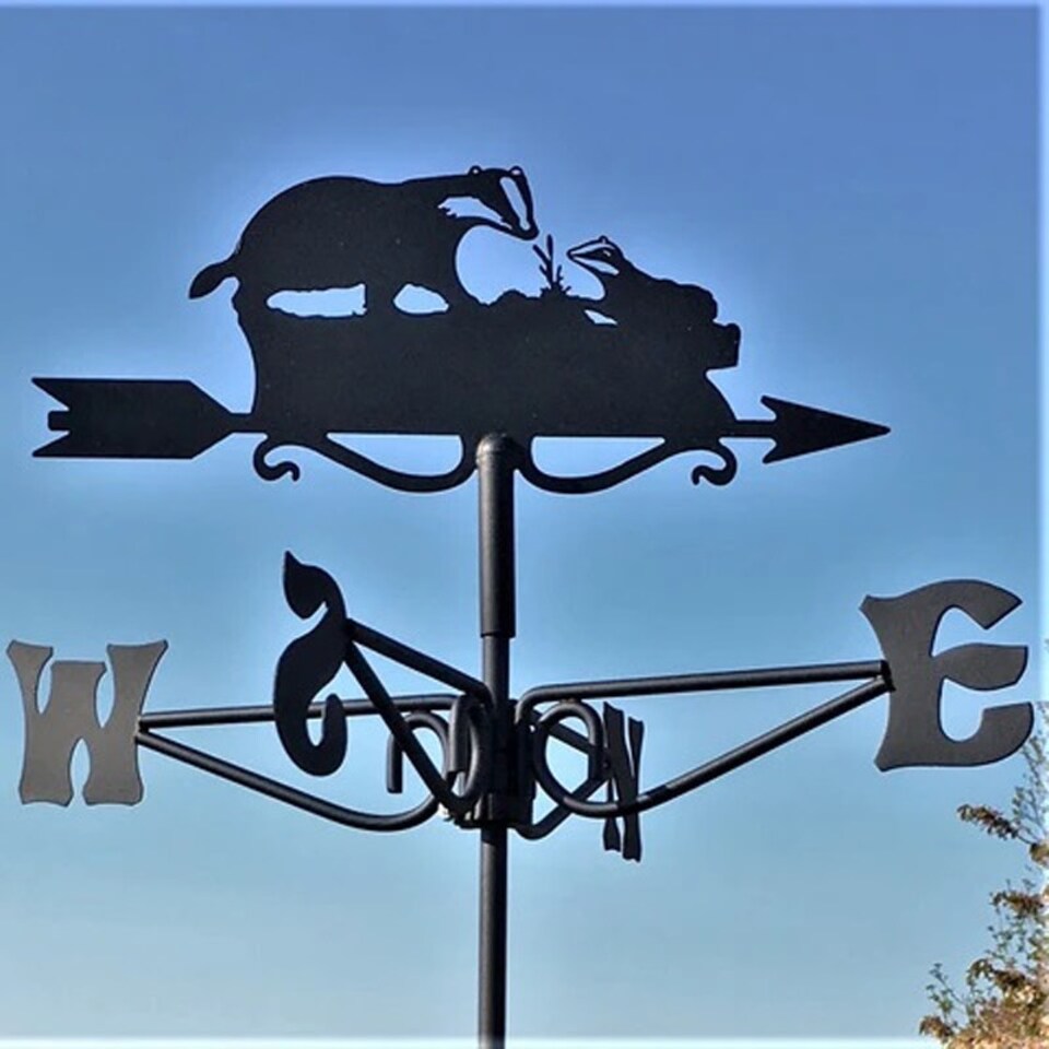 image 1 of Mini Badger Weathervane - Steel - L38 x W38 x H51 cm - Black