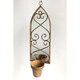 image 2 of Wall Mirror with Single Planter - Metal - L15 x W20 x H56 cm - Rusty