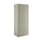 image 1 of Classic Square Panel Urban Oak Double Wardrobe with Double Rail Brown