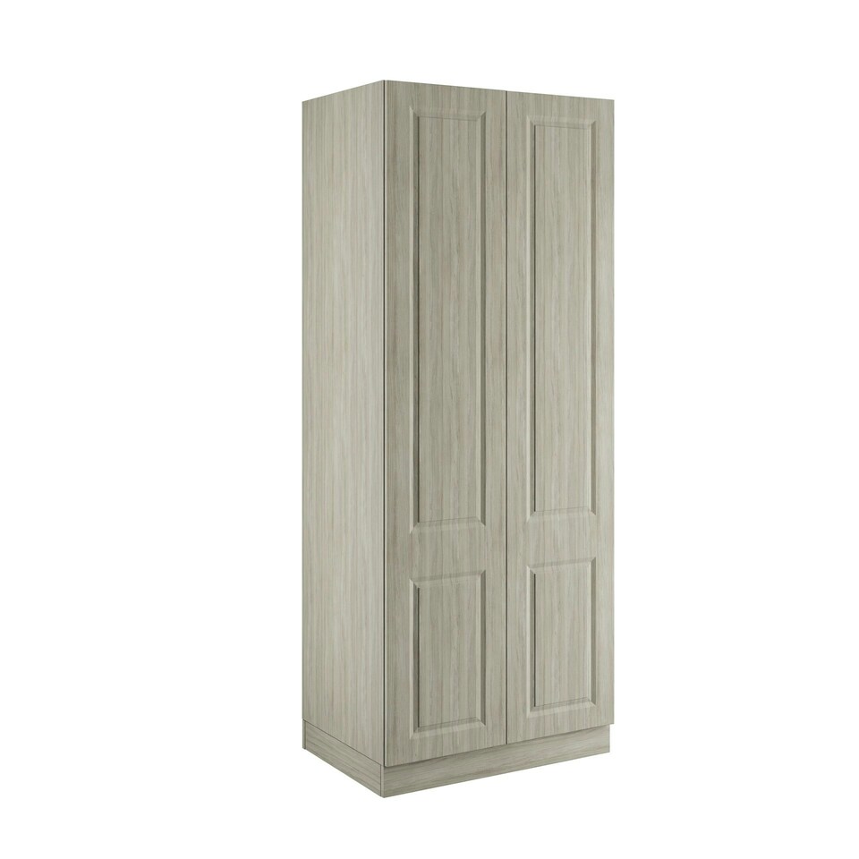 image 1 of Classic Square Panel Urban Oak Double Wardrobe with Double Rail Brown
