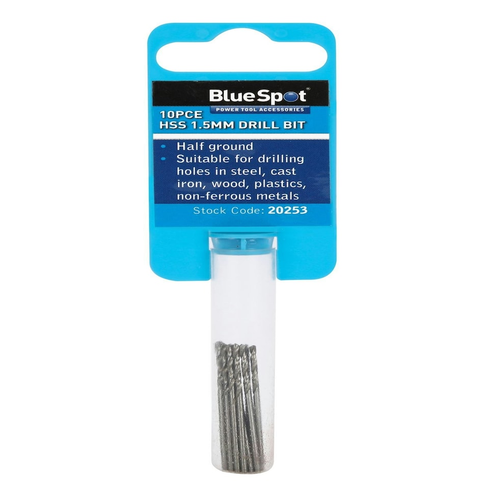 image 1 of Blue Spot Tools - 10PCE 1.5mm HSS Drill Set