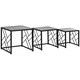 image 6 of HOMCOM Set of 3 Nesting Coffee Tables Square End Tables w/ Metal Frame, Grey Grey