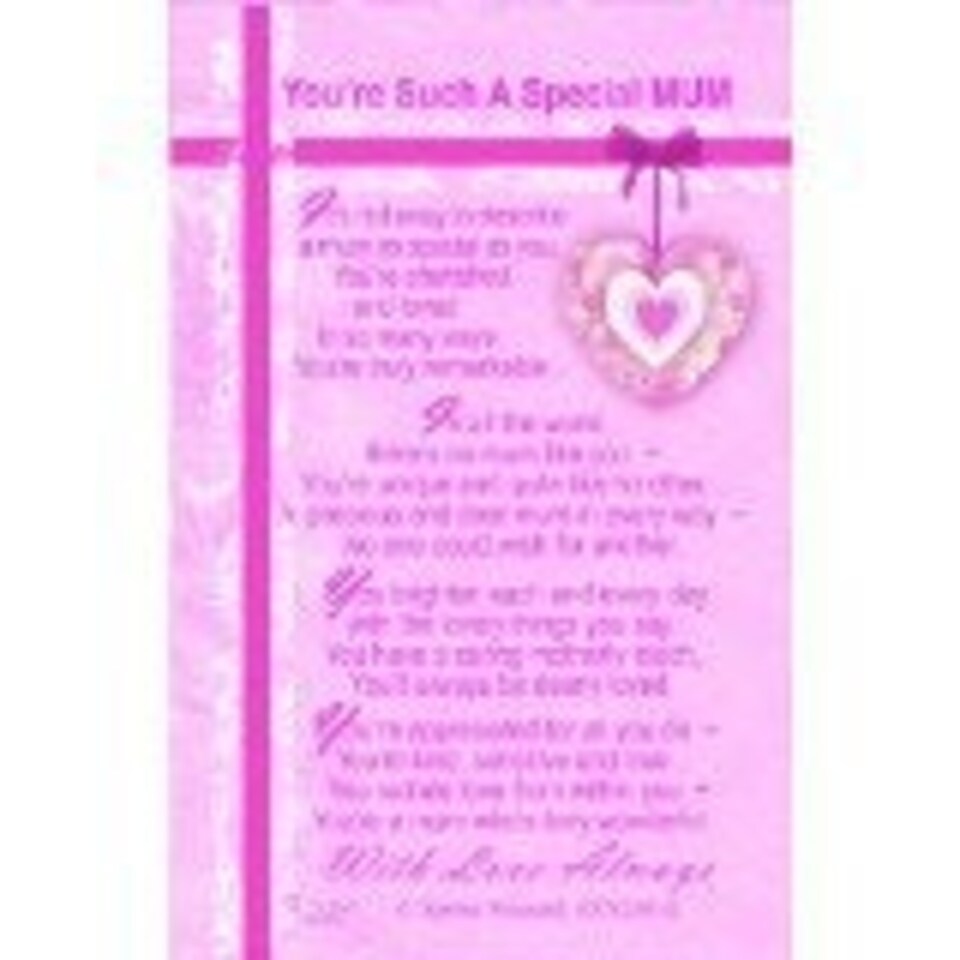 image 1 of Such A Special Mum Nice Verse Xpress Yourself Keepsake Wallet Purse Greeting Card