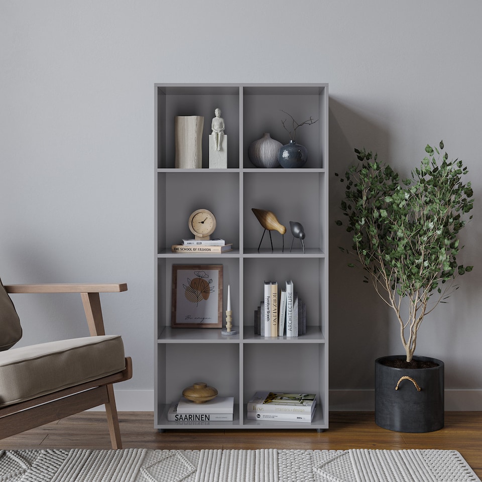 image 1 of 8-Cube Shelving Unit - Tall | Grey | 1