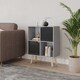 image 3 of Grey 4-Cube Storage Unit with 2 Geo Doors and Legs | Black | Black & Pine | 1
