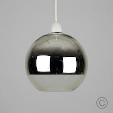 ValueLights Retro Two Tone Chrome And Clear Glass Ball Ceiling Pendant Light Shade