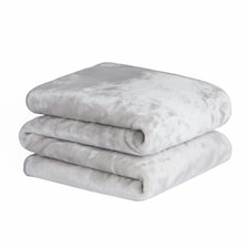 OHS Luxury Faux Fur Mink Fleece Blanket, 200x240cm - Silver