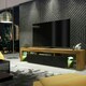 image 2 of Stylish Oak & Black TV Unit 200cm – Matt Finish with Glass Elements Multi