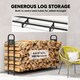 image 4 of Outsunny 6.5 FT Steel Firewood Log Rack with 300 kg Capacity, Heavy Duty Indoor Outdoor Fireplace Wood Storage Shelf, Log Holder/Stand with Extra Support Legs, Decorative Bonfire Pattern, Black