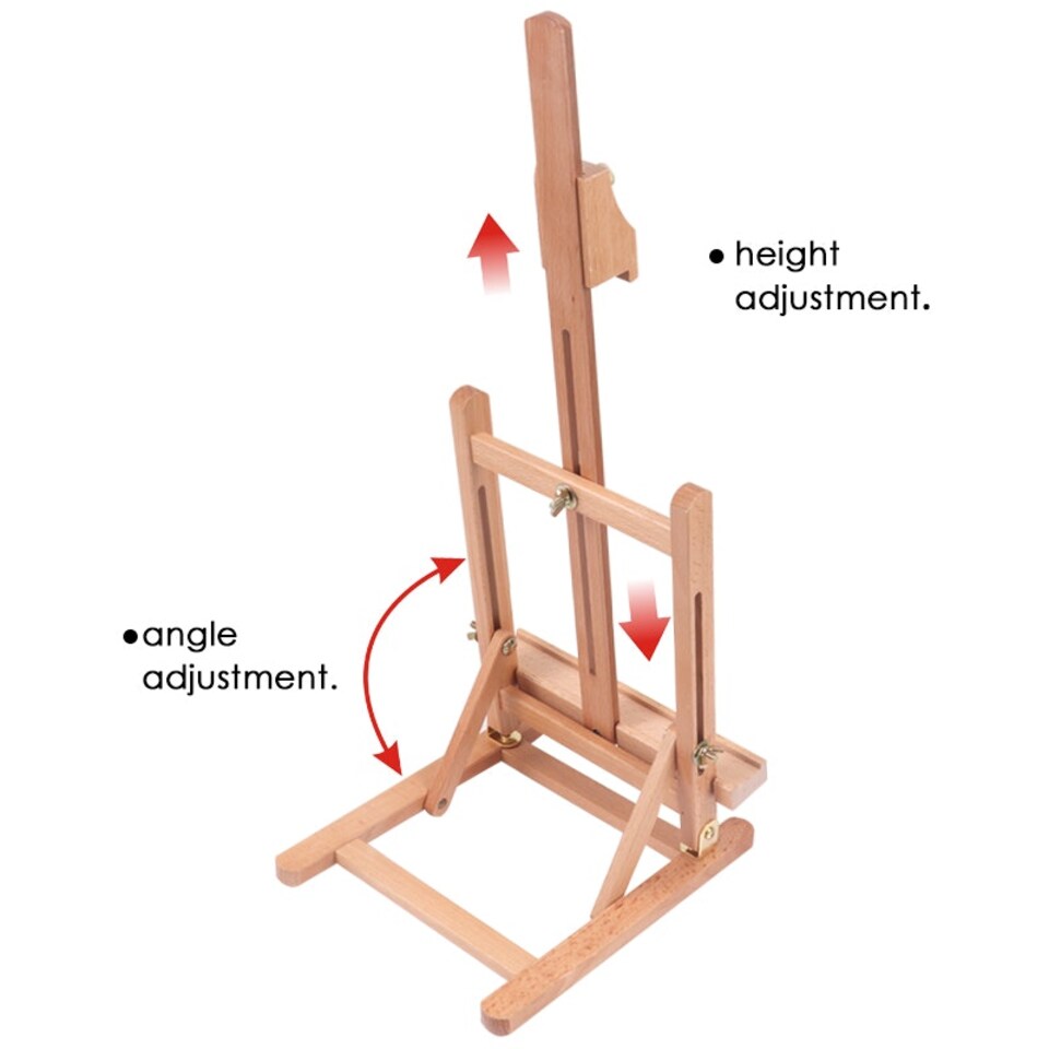 image 1 of Beech Wood Antique Adjustable Painting Stand Display Tripod Easel 20 x 24 x 56cm
