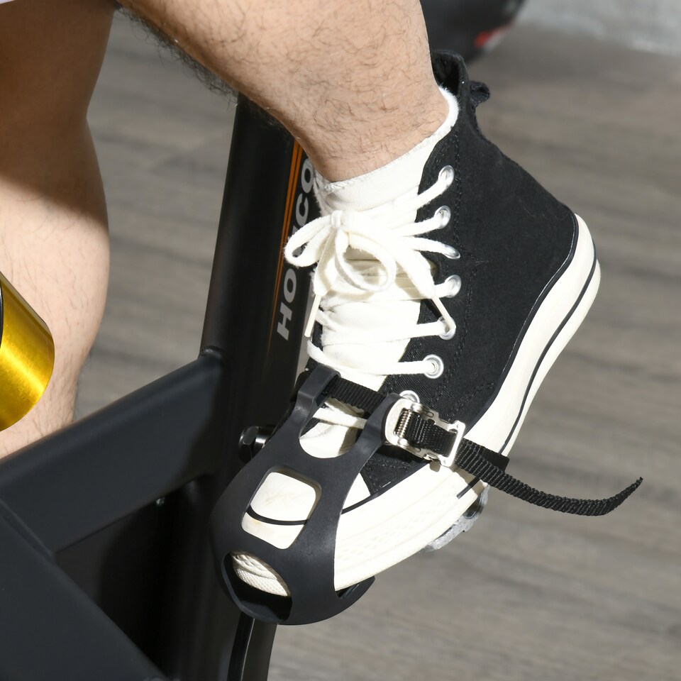 image 1 of HOMCOM Exercise Bike Indoor Cycling with LCD Display, Heart Rate Sensor