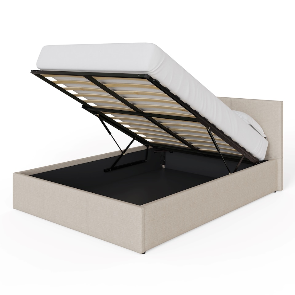 image 1 of End Lift Ottoman Storage Bed Small Double Natural | Cream | Natural