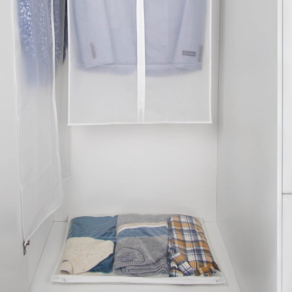 image 1 of Caraselle Peva Zip Up Sweater Bags Approx. 60 x 45cm ( 24" x 18" ) Clear