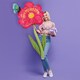 image 2 of Happy Mother's Day Flower and Butterfly Helium Foil Jumbo Balloon 1.6m / 5.3 ft