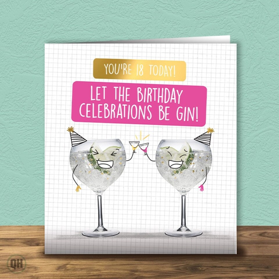 image 1 of 18 Today! Let The Birthday Celebration Be Gin - Birthday Card