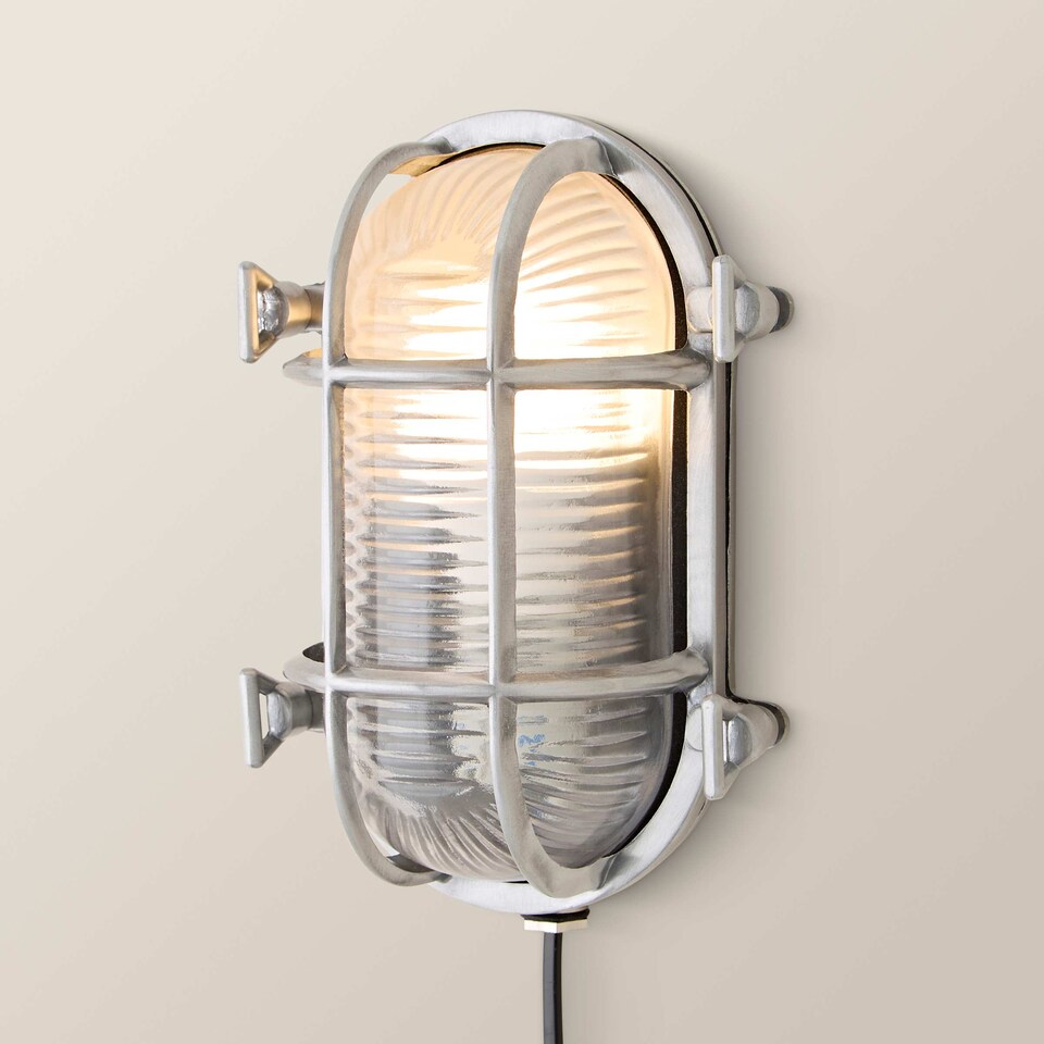 image 1 of ValueLights Silver Outdoor Wall Bulkhead Light with 4W Warm White Bulb