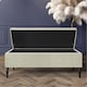 image 2 of 137cm Paris Plain Ottoman Storage Bench -Naples Shoes Bench with Black Turned Wooden Legs - Cream Upholstery Storage Footstool