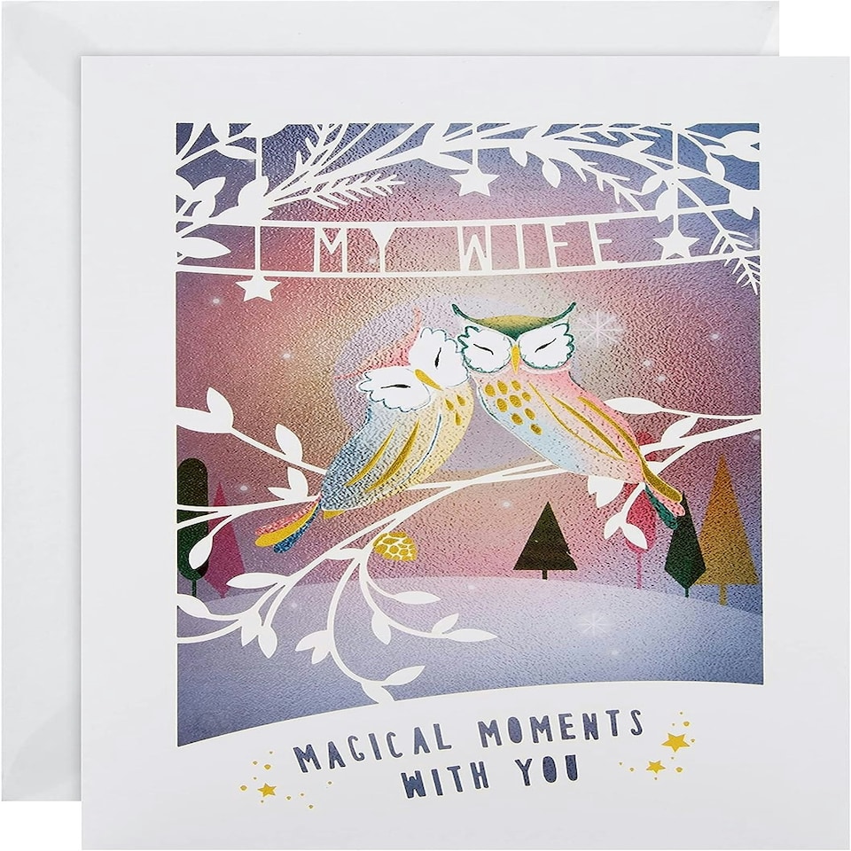 image 1 of Traditional 3D Shadowbox Design Wife Christmas Card