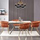 image 7 of Single Roma Knot Velvet Armchair with Gold Metal Legs, Modern Tufted Design for Living Room Orange