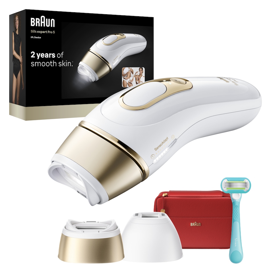 image 1 of Braun IPL Silk·expert Pro 5, At Home Hair Removal, 2 Attachment Heads, PL5221