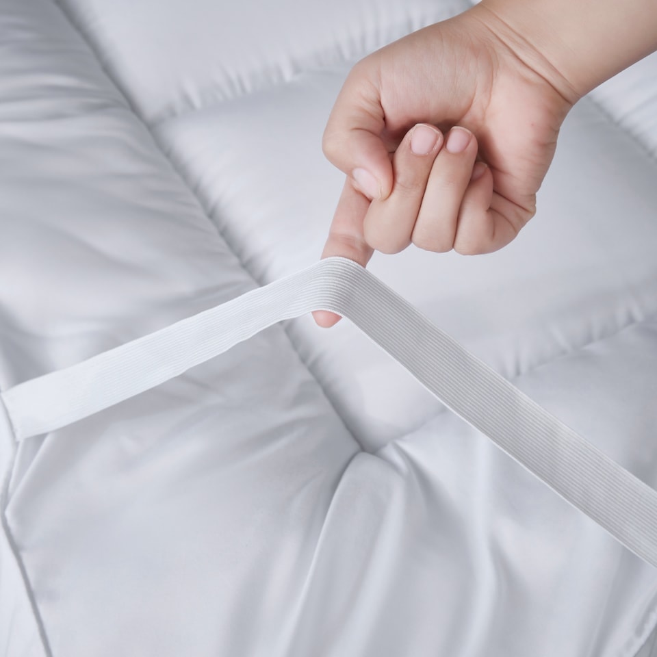 image 1 of Ezysleep 4 Inch Thick Super Soft Microfibre Mattress Topper Deep Fill Comfort | White