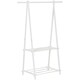image 1 of HOMCOM 40KG Freestanding Steel Clothes Hanger w/ 2 Shelves Open Wardrobe White