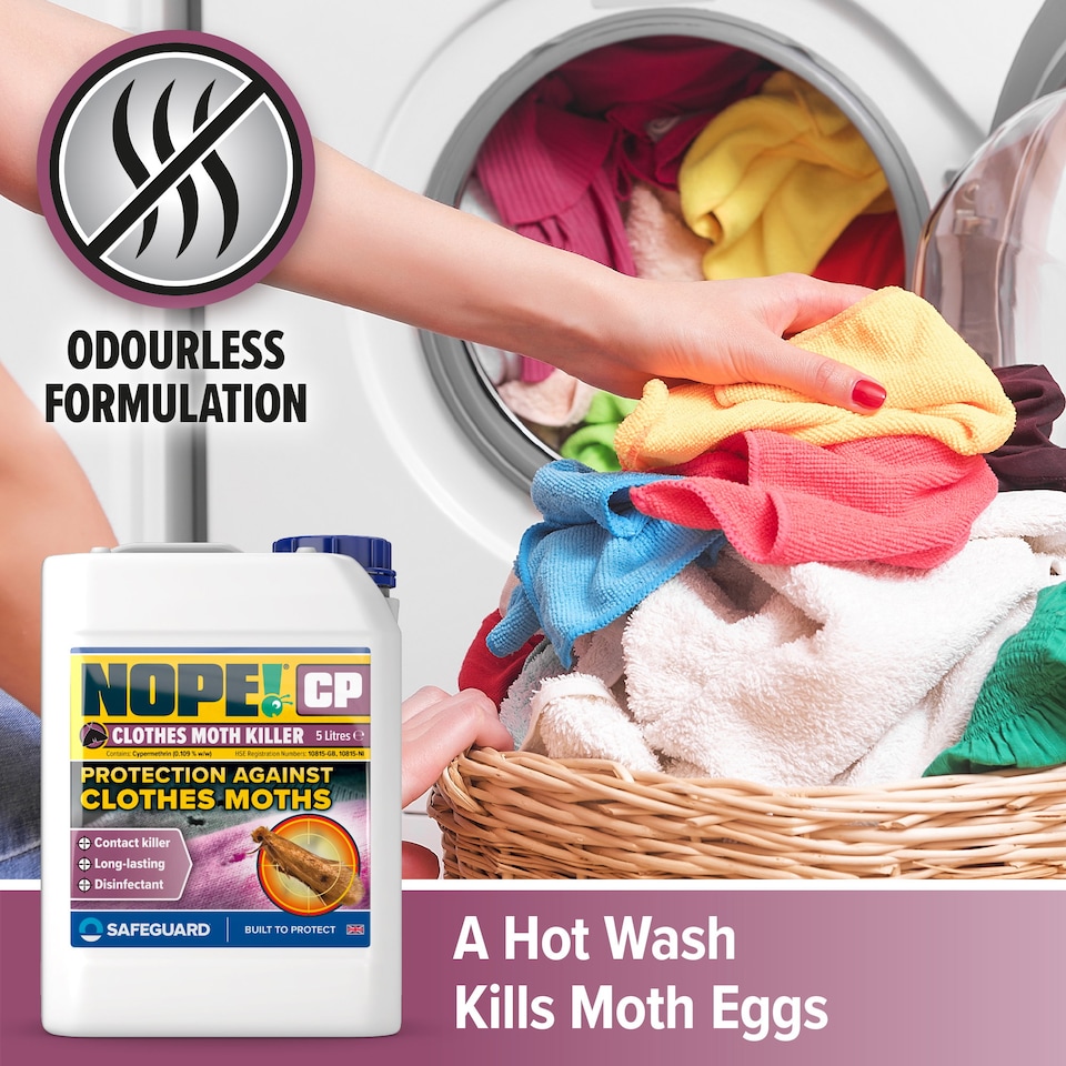 image 1 of NOPE Moth Killer (5 Litre) Fast acting, Odourless, Long-lasting Moth Repellent for Home, Clothes, Wardrobe, Room & Carpets