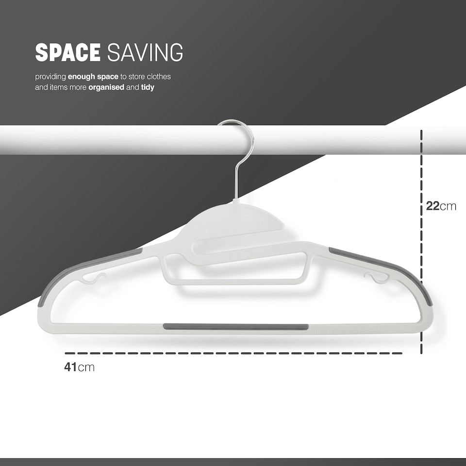 image 1 of Keplin Non-Slip Hangers, Durable, Slimline Design for Space Saving with 360 Degree Swivel