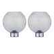 image 1 of Set of 2 Betchley - Battery Operated Chrome Lamp with Clear Glass Chrome | Clear