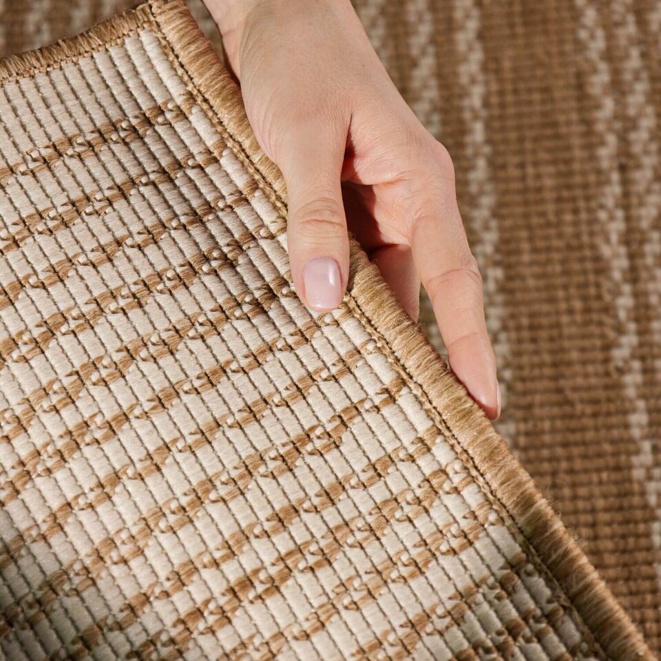 image 1 of Ted Baker Flatweave Allington Indoor Outdoor Rug Geometric Reversible